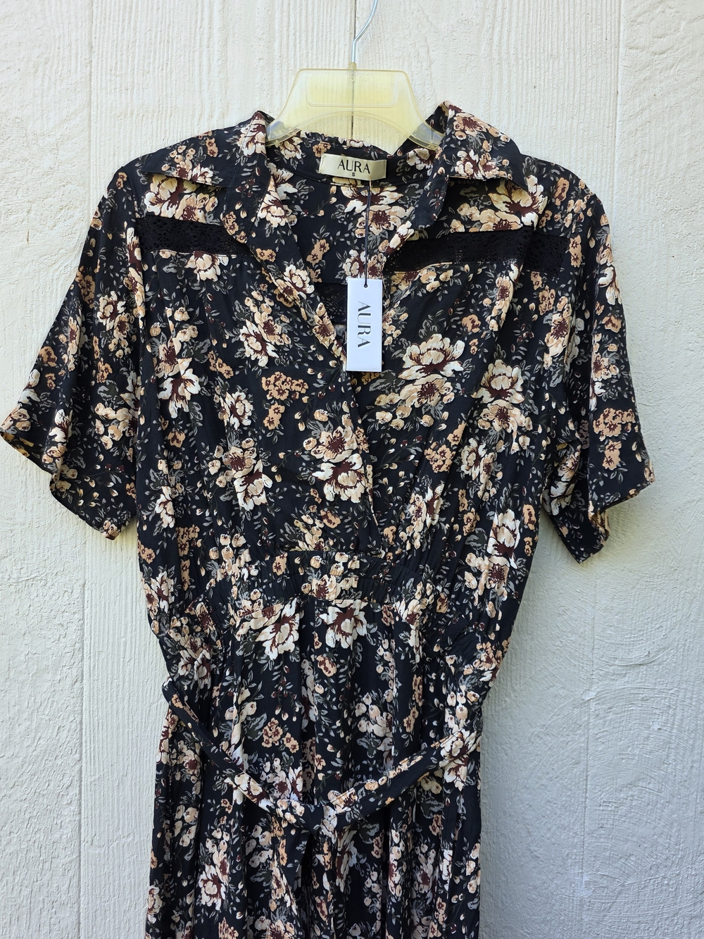 Aura The Label Midi Dress Floral Small New Cottagecore Farmgirl Crochet - Picture 3 of 14